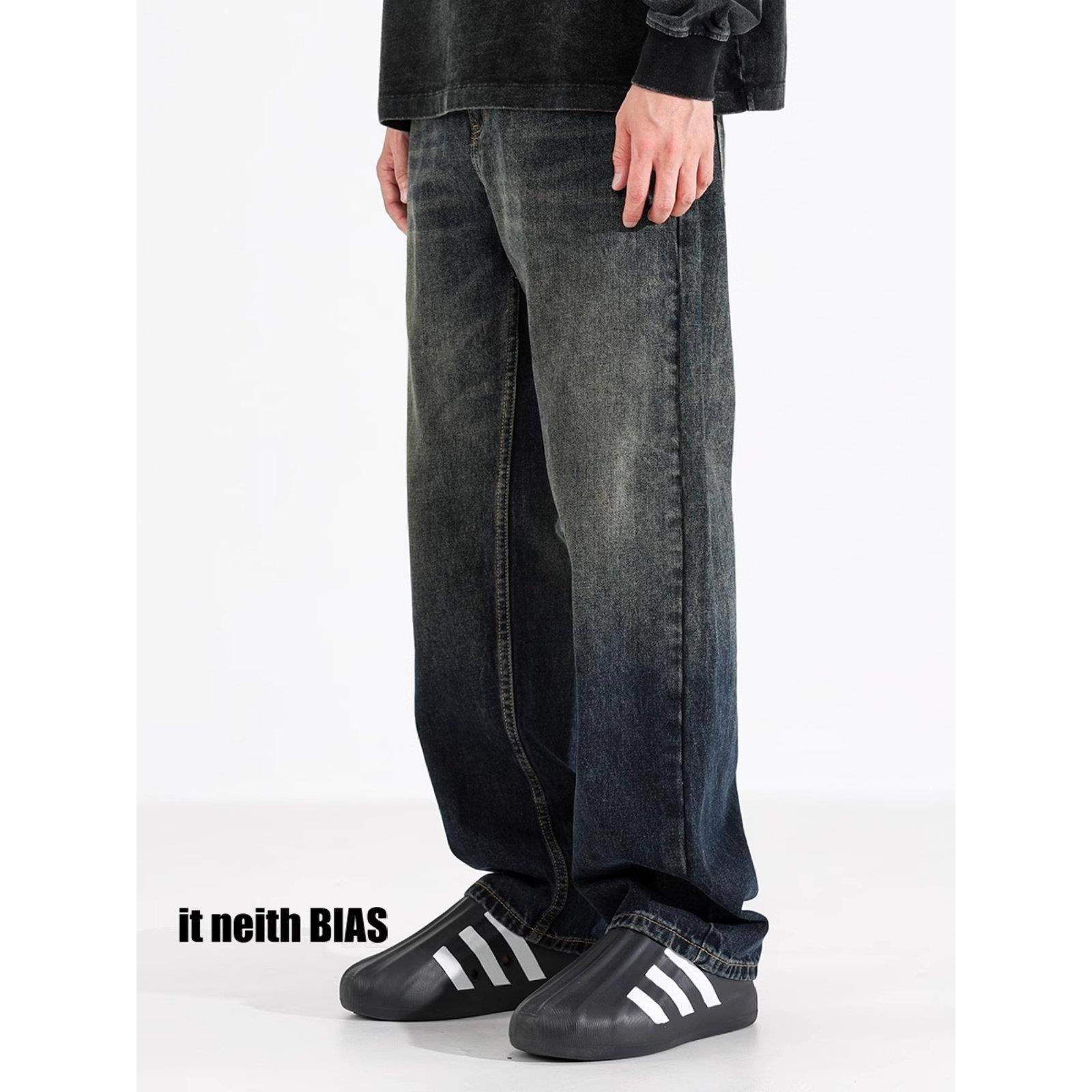 it neith BIAS直筒牛仔裤男美式覆古水洗宽松阔腿休闲高个子长裤,男装,秀禾服,淘宝优惠券,粉丝福利购,淘宝优惠卷