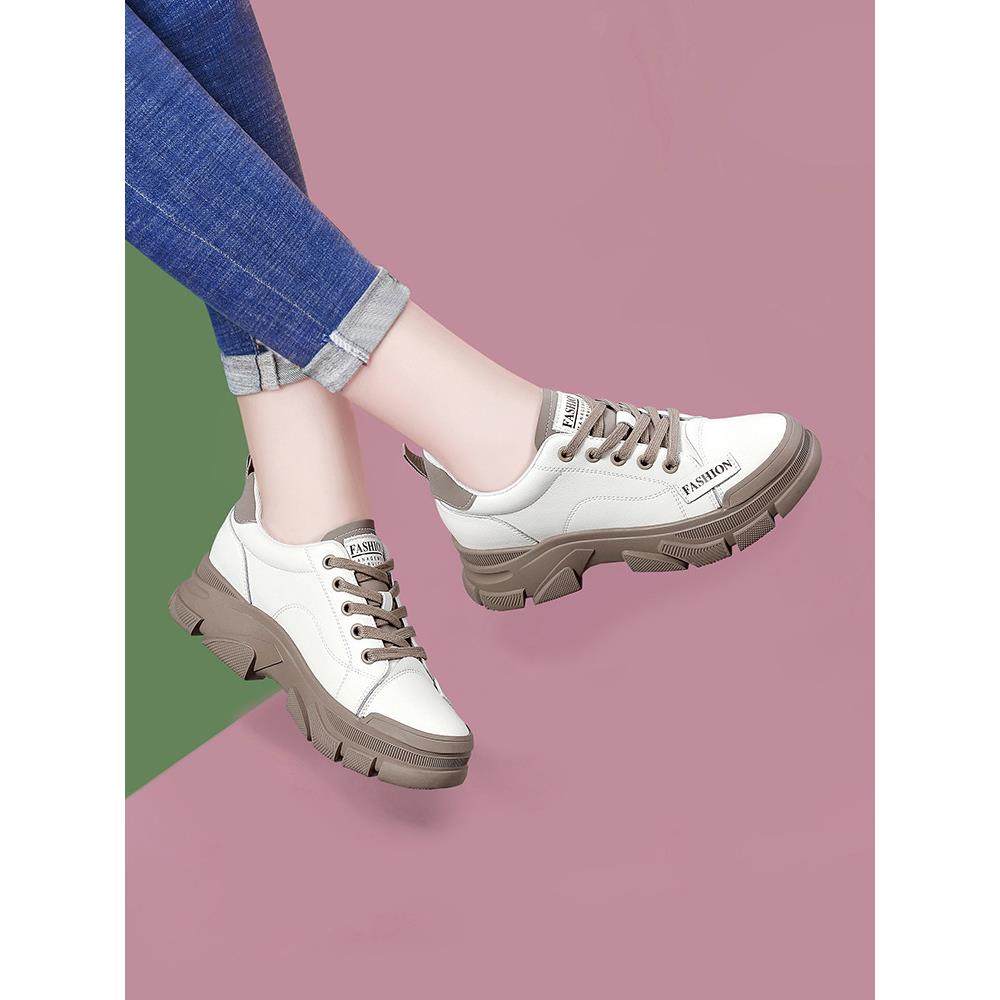 气质春季女鞋2025年新款单鞋百搭真皮休闲女士皮鞋小白鞋旅游板鞋,女鞋,时尚休闲鞋,淘宝优惠券,粉丝福利购,淘宝优惠卷