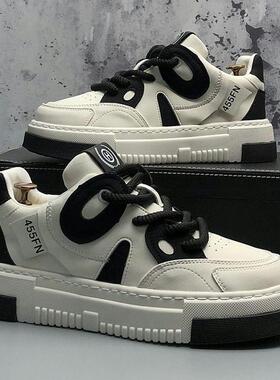 自由穿搭定义~CKL Backup!潮流设计小白鞋男气质厚底板鞋内增高软