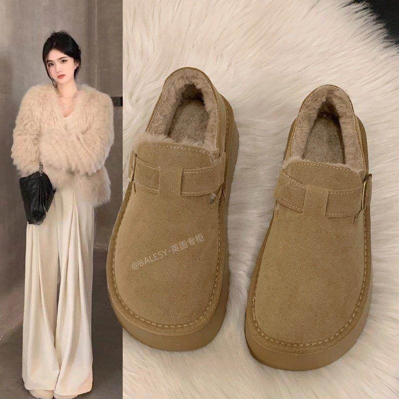 英国真皮厚底加绒勃肯鞋女2025新款秋冬季复古豆豆棉鞋加厚雪地靴,女鞋,勃肯鞋/软木鞋,淘宝优惠券,粉丝福利购,淘宝优惠卷