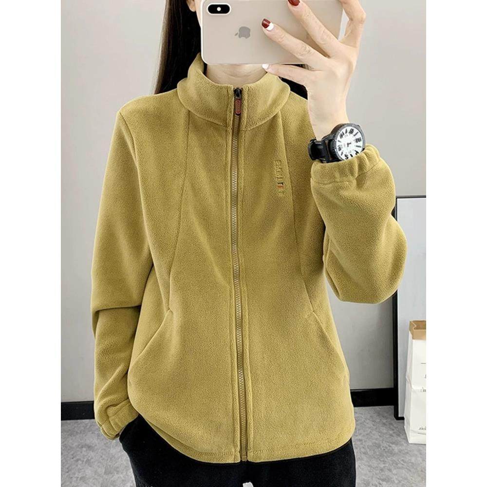 户外立领抓绒衣女外套春秋新款爆款宽松大码保暖锁温拉炼开衫卫衣,女装/女士精品,常规大码外套,淘宝优惠券,粉丝福利购,淘宝优惠卷