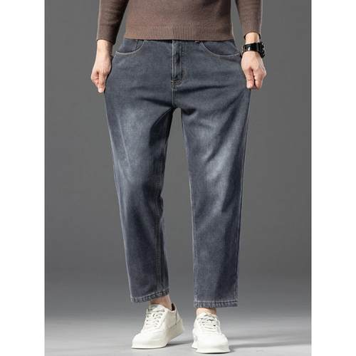 home daily 舒适好穿颜值高！九分牛仔裤男秋冬宽松直筒休闲裤子