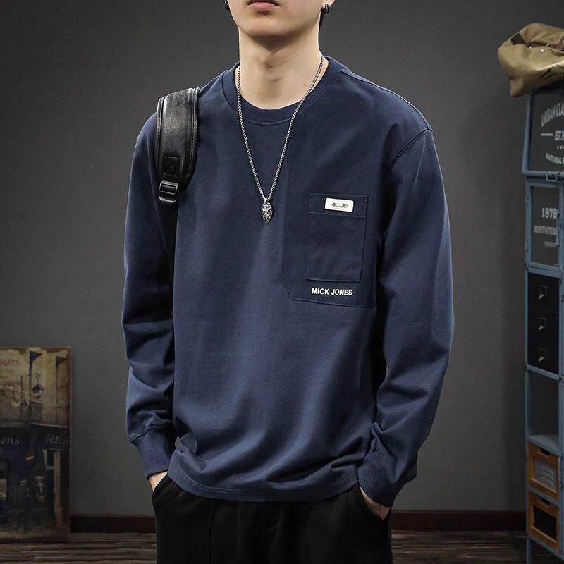 it Afternnaths潮牌拼色口袋卫衣男秋季美式宽松重磅纯棉长袖t恤