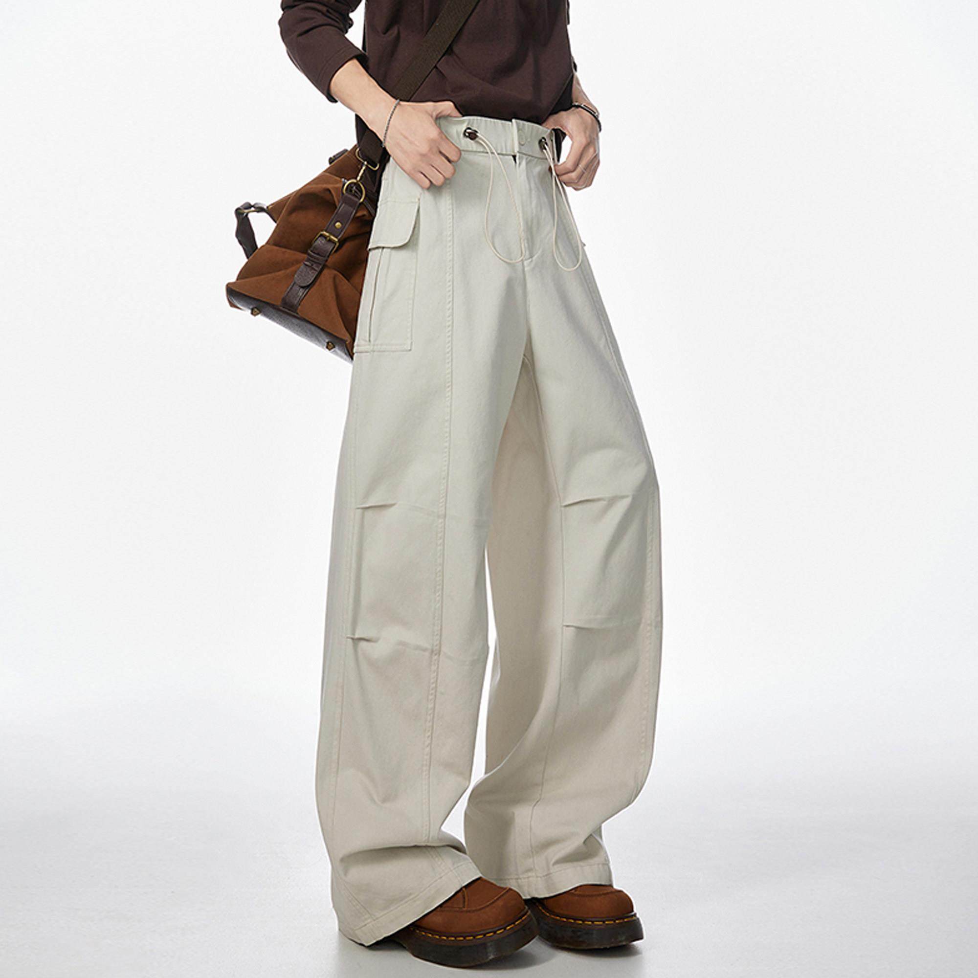 香港潮牌阔腿弯刀裤男秋季新款纯棉伞兵工装裤男士宽松直筒休闲裤,男装,休闲裤,淘宝优惠券,粉丝福利购,淘宝优惠卷