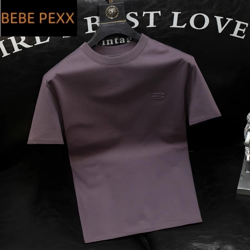 BEBE PEXX~纯色简约刺绣圆领短袖T恤男青年设计感复古夏季半袖潮t