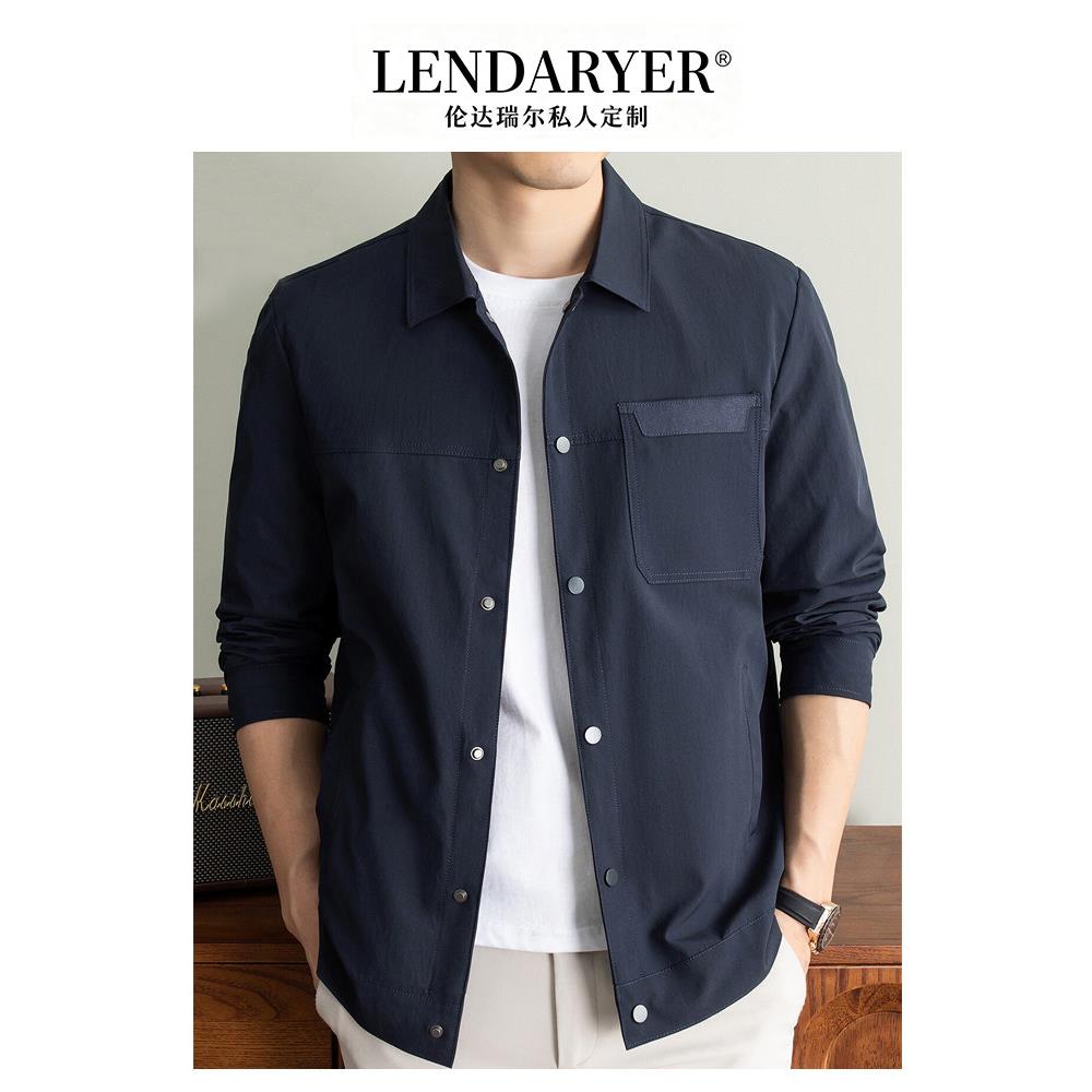 LENDARYER夹克男2026春季新款高端商务休闲夹克衫工装翻领外套男