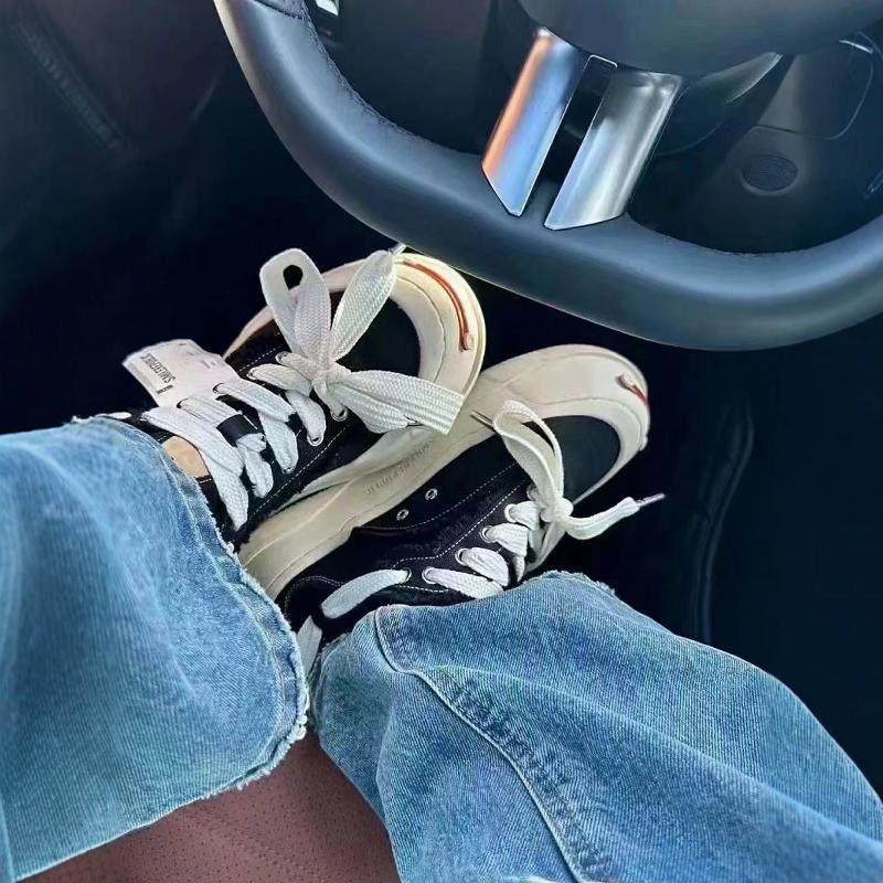檀健次同款鞋子情侣厚底男女帆布鞋百搭小白鞋乞丐笑脸潮鞋,女鞋,雨鞋,淘宝优惠券,粉丝福利购,淘宝优惠卷