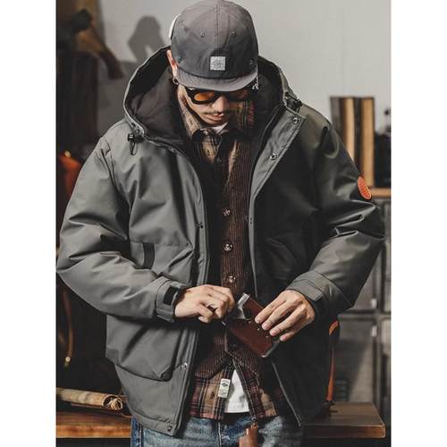 潮牌it neith BIAS美式工装连帽羽绒服男冬季白鸭绒休闲保暖外套