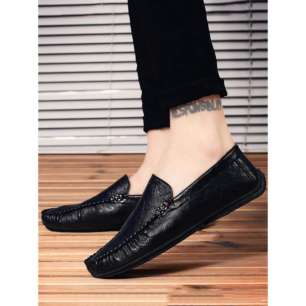 豆豆鞋男2025年秋冬新款潮流透气一脚蹬懒人男鞋英伦男士休闲皮鞋,流行男鞋,乐福鞋（豆豆鞋）,淘宝优惠券,粉丝福利购,淘宝优惠卷