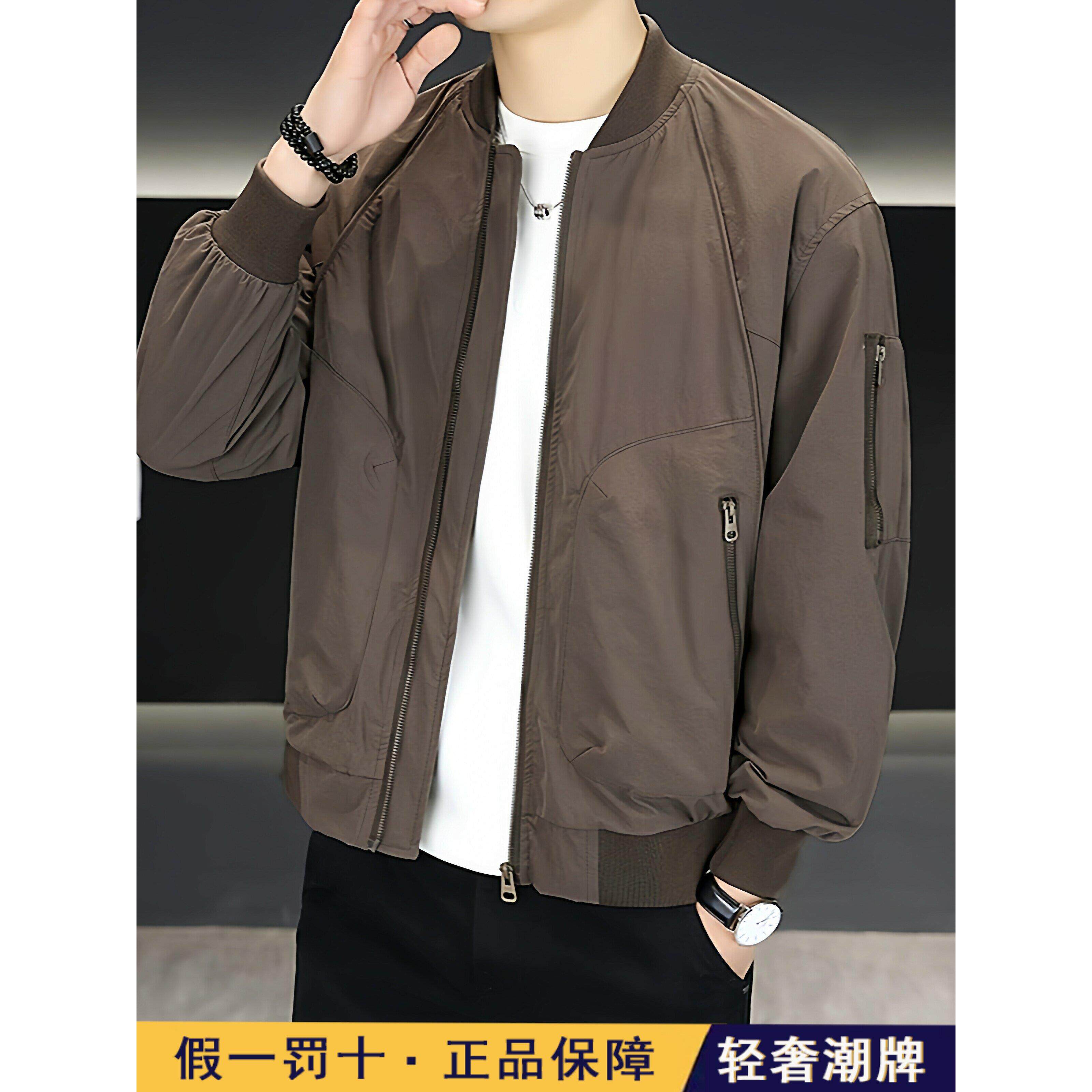 高端男士外套2026新款春秋冬季棒球服休闲夹克工装上衣加棉加厚潮