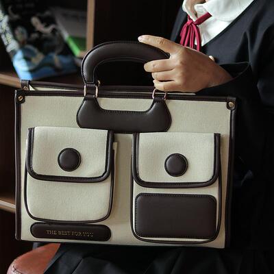 法国FAD ZOMO小众设计公文包通勤电脑包单肩斜挎包大容量托特包女