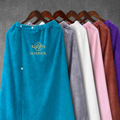 美容院浴裙女抹胸浴巾可穿围裹胸睡裙汗蒸服桑拿专用浴衣女款 浴袍