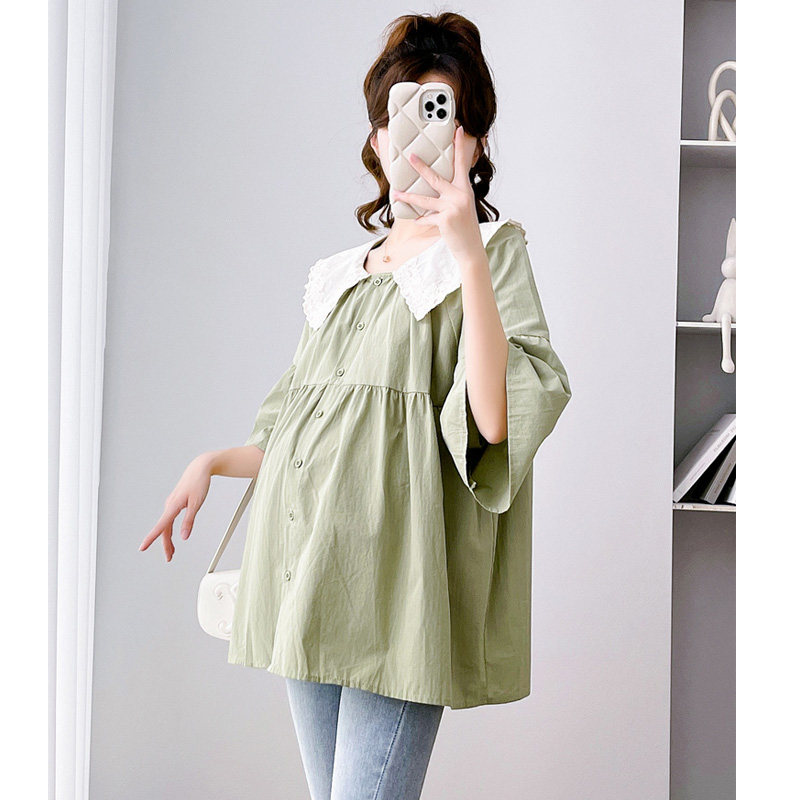 MATERNITY SUIT FASHIONABLE FOREIGN FASHIONABLE SUMMER PANTS TWO-PIECE SET SMALL MAN OUT OF PREGNANCY SUMMER DRESS TOP WOMEN