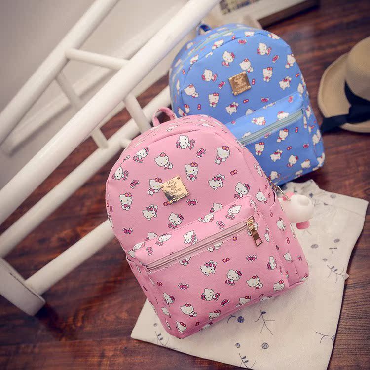 夏HelloKitty貓背包小韓版卡通女包貓背包包pu軟妹可愛休閑hell
