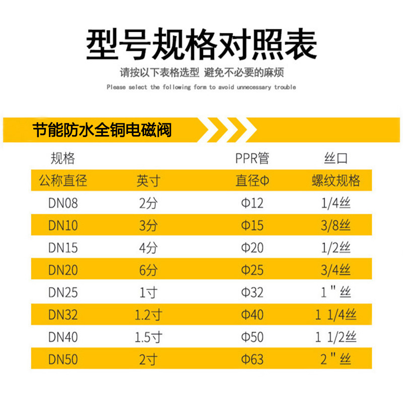 节能防水常闭全铜电磁阀水阀线圈不发热220V 24V 12V气阀控制阀