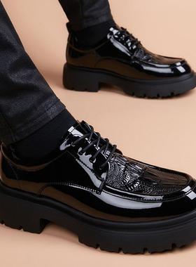 ECTOR HARDEN轻奢品牌新款皮鞋真皮厚底增高商务休闲正装鞋德比鞋