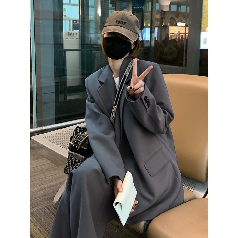 Wfyo/Gray小西装女式2025春秋季新款小两件套高端西装套装