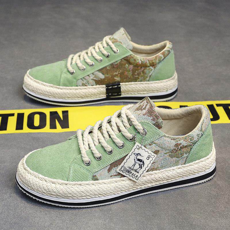 帆布鞋男鞋夏季百搭运动休闲 鞋男士平板软底老北京布鞋子男款透