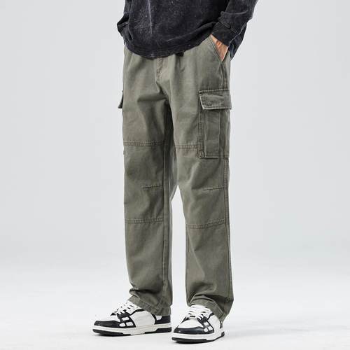 it neith BIAS工装裤子男春秋宽松直筒长裤男士阔腿潮牌休闲男裤