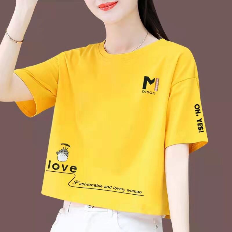 小个子短袖t恤女夏季短款2025宽松显瘦高腰洋派时髦上衣T恤衫潮