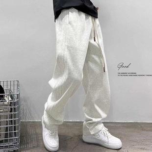 子春秋工装 香港潮牌运动裤 阔腿宽松直筒休闲加长裤 大码 男纯棉卫裤