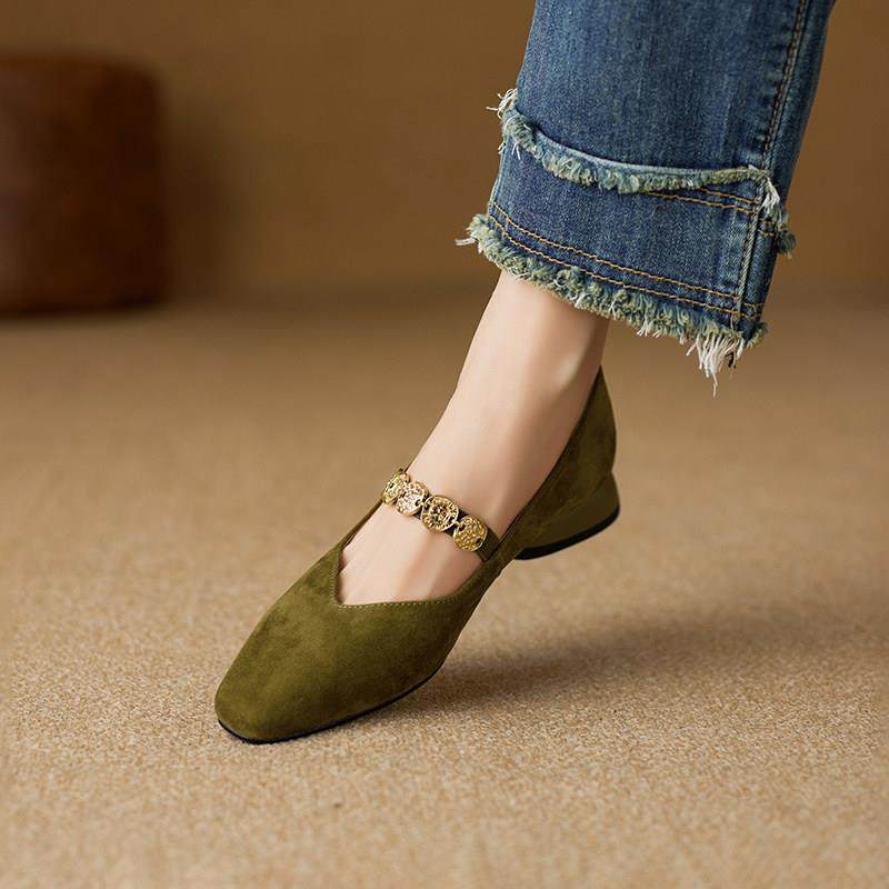 意大利Raraente~ 法式磨砂羊皮玛丽珍鞋女士粗跟英伦风中跟豆豆鞋,女鞋,婚鞋,淘宝优惠券,粉丝福利购,淘宝优惠卷