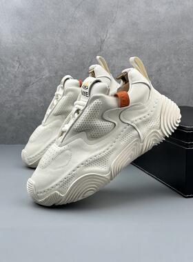 穿搭潮流尽兴~CKL Backup!简约时尚老爹鞋男厚底内增高小白鞋轻奢