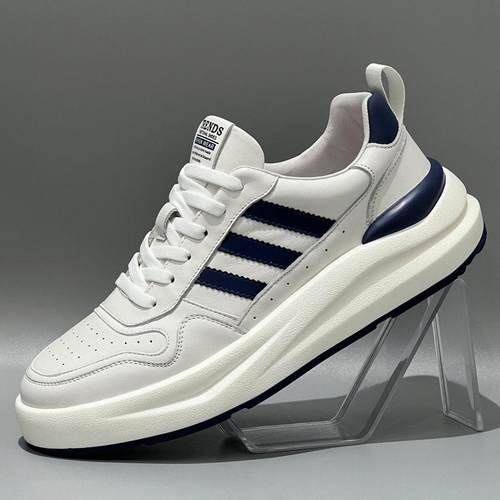 欧洲站 Tide BoutiqueCa设计感强！小白鞋男头层牛皮厚底软底板鞋