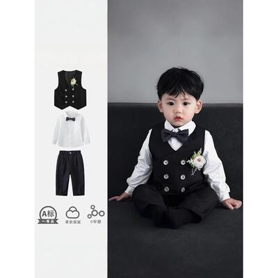 法国Badnut男孩套装2025春秋新款套装宝宝一岁正装三件套