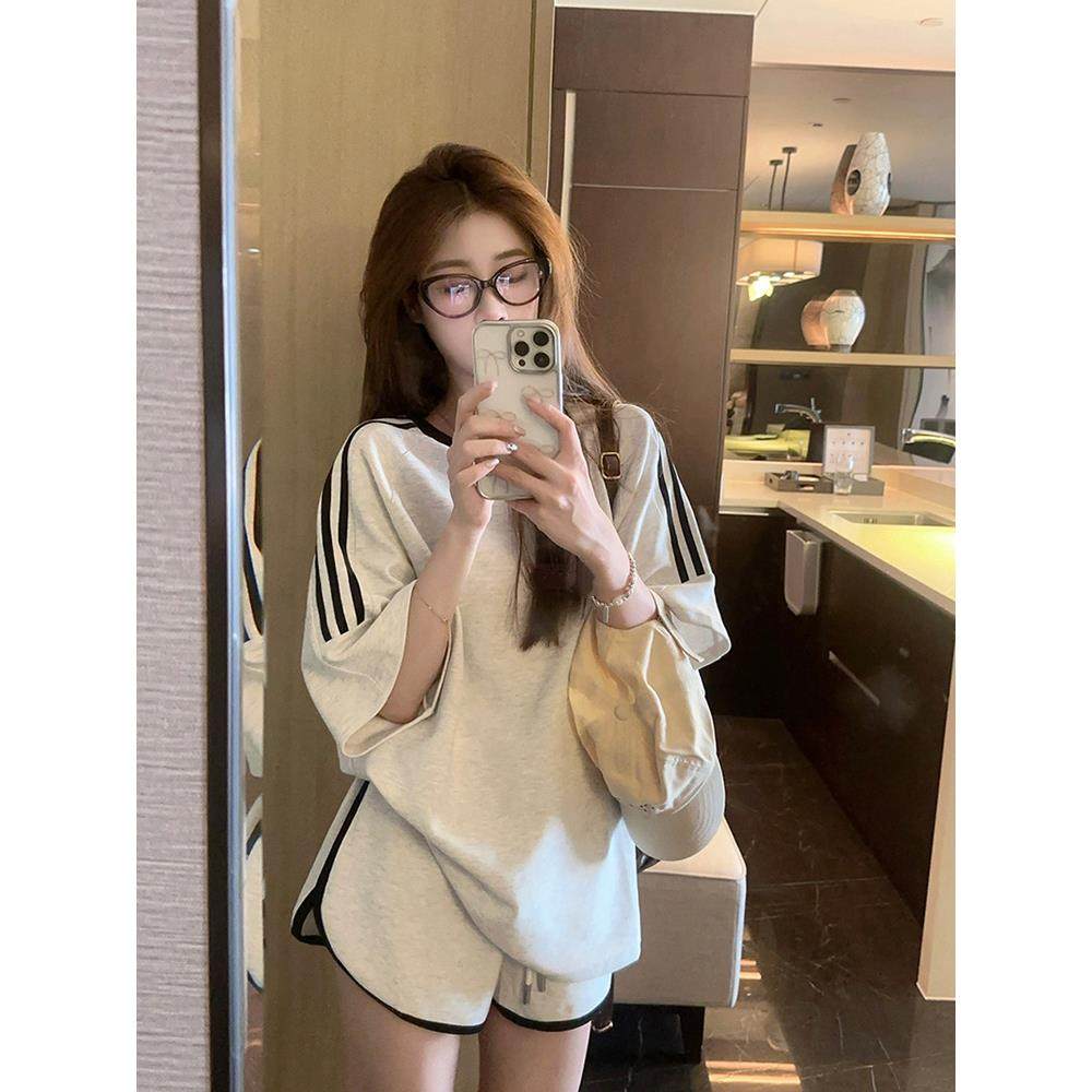 法国Rouje Dsyle宽松显瘦短袖短裤跑步休闲两件套女百搭时尚套装,女装/女士精品,休闲运动套装,淘宝优惠券,粉丝福利购,淘宝优惠卷