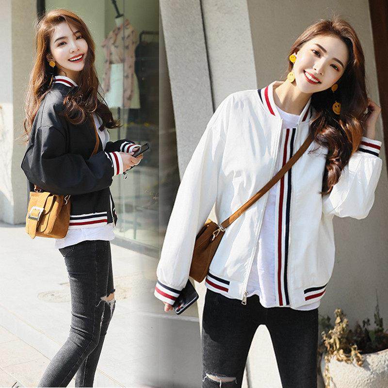 香港潮牌2025春秋新款拼色夹克女韩版宽松时尚百搭棒球服短薄外套