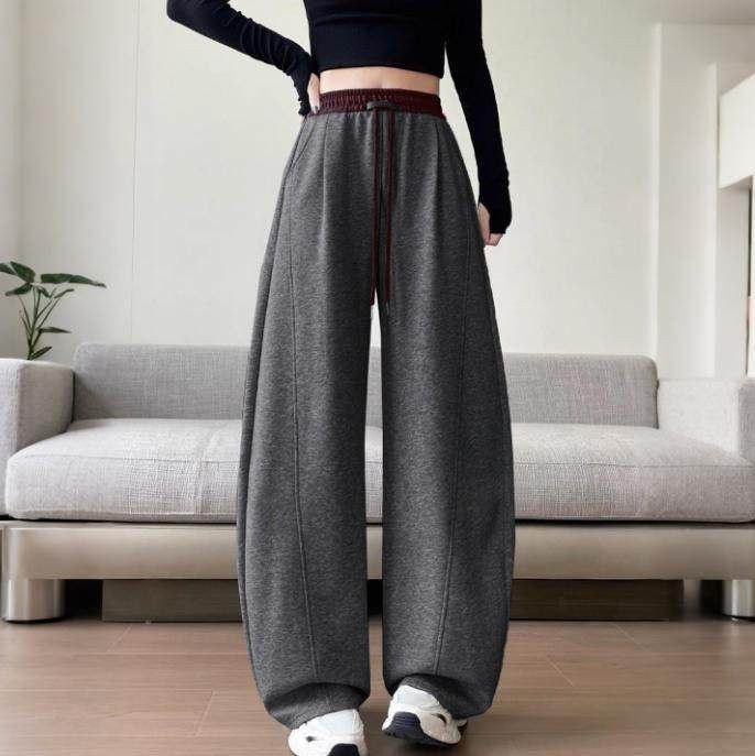 【小四专享】加绒加厚 极简风 皮标装饰垂感休闲弯刀裤女12.23,女装/女士精品,旗袍,淘宝优惠券,粉丝福利购,淘宝优惠卷