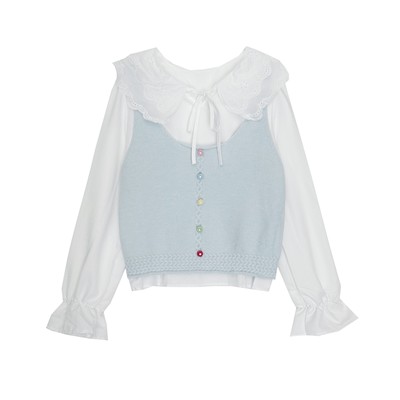 【小四专享】娃娃领衬衫马甲两件套  拍超接受劝退 11.16