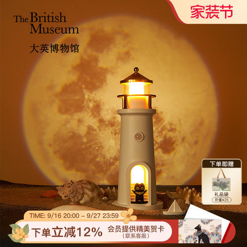 大英博物馆灯塔投影小夜灯摆件