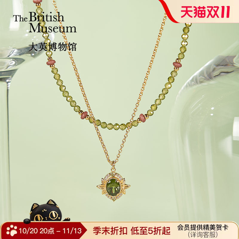 大英博物馆复古项链女款皇冠吊坠首饰轻奢小众送闺蜜生日礼物女生