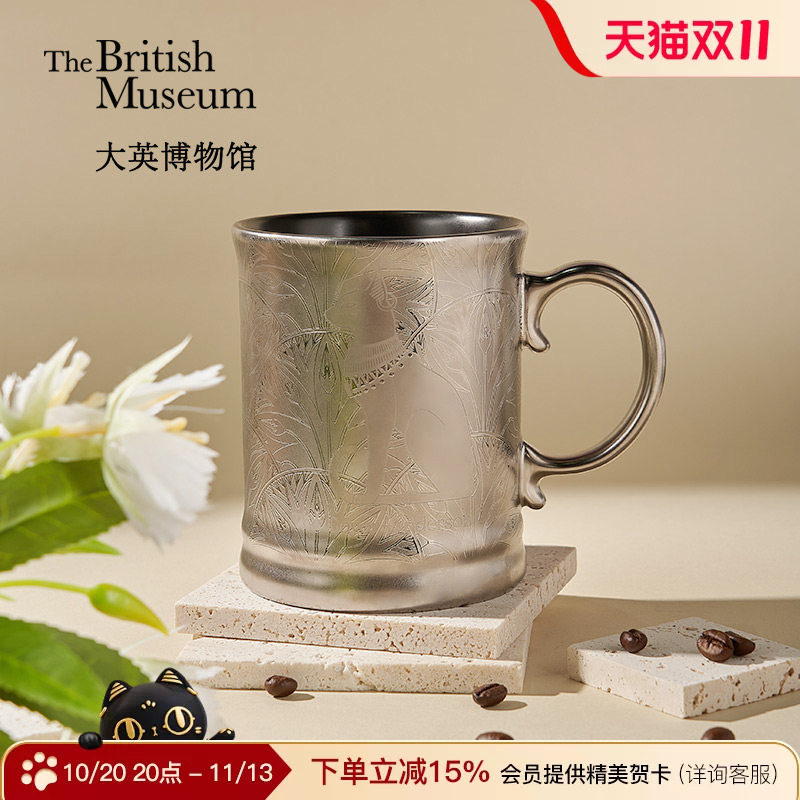 大英博物馆安德森猫电镀复古陶瓷杯马克杯咖啡杯喝水杯子办公室