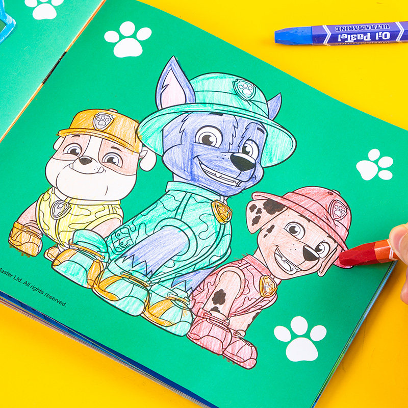 儿童涂色书汪汪队立功2宝宝3岁4幼儿园画画册5彩色笔绘本益智玩具