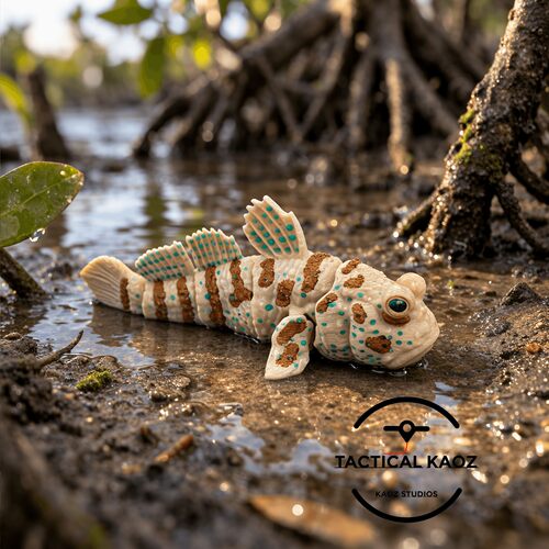 DIY定制-Mudskipper Fish弹涂鱼 钥匙扣模型柔性模型全关节可动
