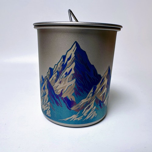EtchStudio-户外系列-Snow Peak雪山户外露营折叠柄纯钛马克杯