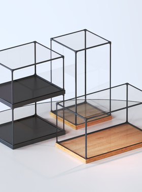 亚克力展示盒合金框一体式模型动漫高达防尘罩手办积木收纳盒定制