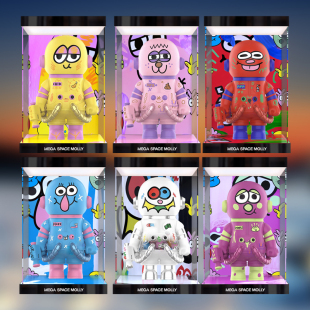 适用泡泡玛特MOLLY 400%乔恩·伯格曼SPACE CADETS系列手办展示盒