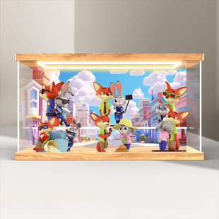 亚克力展示盒适用迪士尼疯狂动物城最佳拍档盲盒尼克朱迪过来抱抱