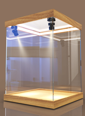 带灯发光适用le高亚克力展示盒手办模型收纳盒积木防尘罩可定制