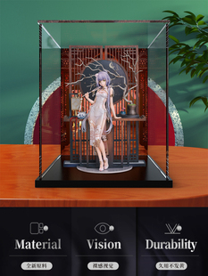 亚克力主题展示盒适用洛天依 芒种动漫手办模型高透防尘罩收纳盒
