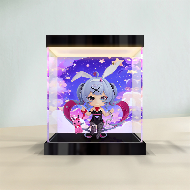 亚克力灯箱款收纳防尘罩适用AOWOBOX 手办 初音未来 兔子洞粘土人