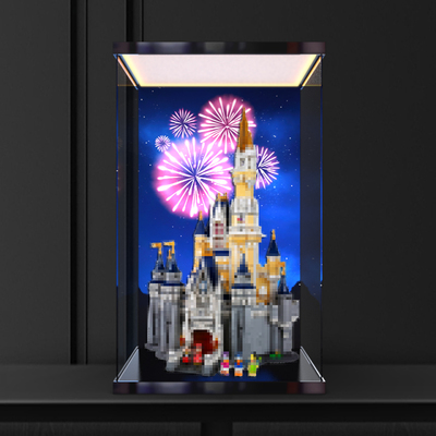 亚克力灯光收纳防尘罩适用迪士尼城堡71040积木防尘盒模型展示盒