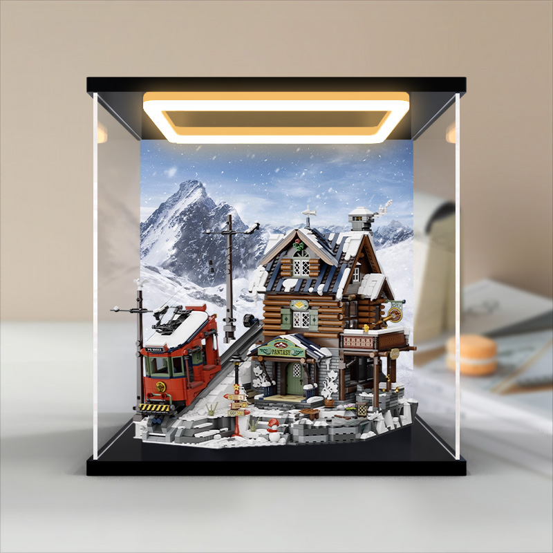 防尘回型灯展示盒适用拼奇山顶旅馆玩具街景建筑模型拼插积木模型