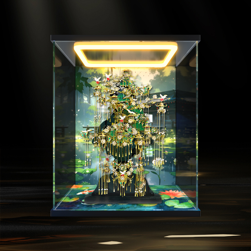亚克力回形灯模型展示盒适用 拼酷青山黛金属拼装模型3D立体拼图