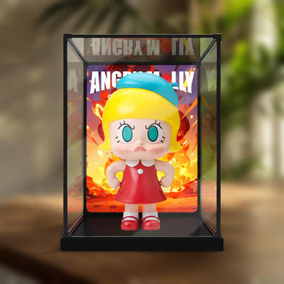 古薇媞适用泡泡玛特 Angry Molly心火怒放大娃潮玩合金框展示盒