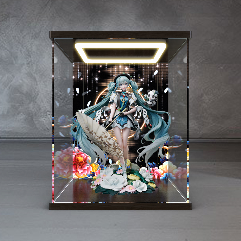 灯光透明展示盒适用预 AOWOBOX LED 初音未来 未来有你手办收纳盒